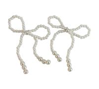 Bydezcon Key Chains for Women, Elegant Pearls Bowknot Shoe Clips Charm Shoes Decoration Adjustable Sizes Fashion Accessory for Women's Footwear