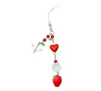 Bydezcon Key Chains for Women, Fashion Tomato Strawberry Hangings Pendant Phone Charm Lanyard Pocket Keychain Strap Bag Decoration Wallet Pendants