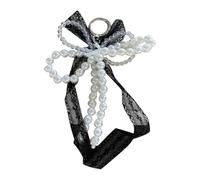 Bydezcon Key Chains for Women, Pearls Lace Bowknot Charm Keychains Sweet Lovely Pendant Hangings Ornament Keyring Backpack Decoration for Women womens