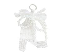 Bydezcon Key Chains for Women, Pearls Lace Bowknot Charm Keychains Sweet Lovely Pendant Hangings Ornament Keyring Backpack Decoration for Women womens