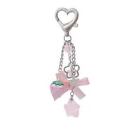 Bydezcon Key Chains for Women, Strawberry Star Bowknot Keychain Lovely Decorations Keyring Ornament Backpack Handbag Charm Pendant for womens Women