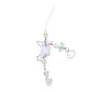 Bydezcon Key Chains for Women, Sweet Bowknot Beaded Phone Charm Flower Chain Keychain Fashion Accessory Bag Pendant Keyring for Phones and Backpacks