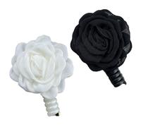 Bydezcon Pack of 2 Camellia Shaped Hair Bands Colorful Women Hair Tie Stretchy Ponytail Holders Telephone Line Hairbands Jewelry Hair Holders