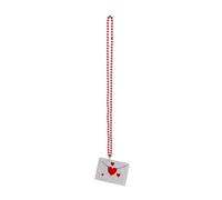 Bydezcon Valentine's Day Plastic Beads Necklaces Amorettes Love Heart Glitter Pendant Beads Necklace Wedding Party Supplies