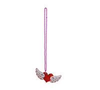 Bydezcon Valentine's Day Plastic Beads Necklaces Amorettes Love Heart Glitter Pendant Beads Necklace Wedding Party Supplies