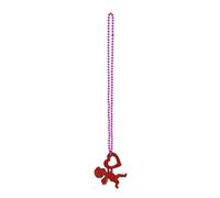 Bydezcon Valentine's Day Plastic Beads Necklaces Amorettes Love Heart Glitter Pendant Beads Necklace Wedding Party Supplies