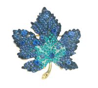Bydezcon Women's Brooches & Pins Elegant Crystal Maple Leaf Brooches for Women Fashionable and Tempting Jewelry Brooch Pin Luxury Accessory Gift for Girl