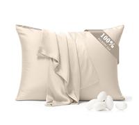 BYDHZN 100% Pure Silk Pillowcase 2 Pack for Hair and Skin, Both Sides 23 Momme Grade 6 Mulberry Silk Pillowcases with Hidden Zipper, Soft&Smooth Cooling Pillow Cases (Buff Beige, Standard 20x26)