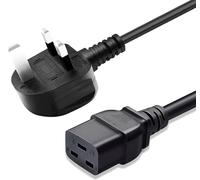BYDT 3M UK 3 Pin Plug to C19 Power Cable 1.0mm² Copper 13A 250V BS1363/A