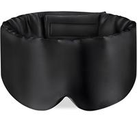 BYDT Mulberry Silk Sleep Mask, Large Blackout for Side Sleeper Black | 100% silk • adjustable band • travel rest nap office • ear cushion wide band • lightweight foldable • 19mm