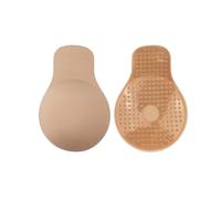 Bye Bra Fabric Pull ups Breast Lift Pasties Reusable Adhesive Nipple Covers for Lifted Effect Invisible Lifting Bra Cups Adjustable Breast Petals Sticker, Nude (M)