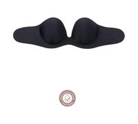 Bye Bra Gala Bra Self-Adhesive Underwired Cleavage Push-Up Effect Reusable Up to 25 Times Strapless and Backless Stick On Bra, Cup A, Black