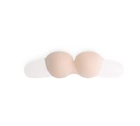 Bye Bra Glam Bra Adhesive Backless Strapless Bra Moulded Wired Cups Up to G Cup Transparent Wings Reusable Hypoallergenic Stick-On Bra for Party and Evening Wear (UK, Cup & Band, G, Standard, Beige)