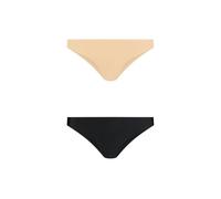 Bye Bra Invisible Brazilian Panties, Seamless Low Rise Underwear, Smooth and Comfortable Knickers with no-Stitching, 2-Pack: Nude, Black, XS-XL (L)