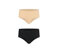 Bye Bra Invisible high Brief Panties, Seamless high Rise Underwear, Smooth and Comfortable Knickers with no-Stitching, 2-Pack: Nude, Black, XS-XL (XL)