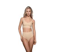 Bye Bra Invisible Mid Waist Thong, Light Control, Comfortable, Shapewear For Women, Soft Fabric, Lightweight Shapewear, Beige, L