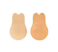 Bye Bra RABIT Pull ups Breast Lift Pasties Reusable Adhesive Nipple Covers for Lifted Effect Invisible Lifting Bra Cups Adjustable Breast Petals Sticker, Nude (XL)