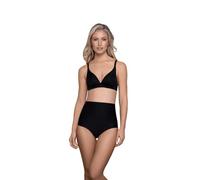 Bye Bra Sculpting Mid Waist Brief, Laser Cut Edges, Silicone Straps, Shapewear For Women, Mid Waist Shapewear, Sculpting Collection, Black, L