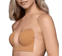 Bye Bra Seamless U Style Bra, Adhesive Bra, Strapless and Backless Bra, Push up Bra, Cup A-E, Brown, Beige and Black (Brown, Cup E)