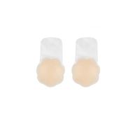 Bye Bra Silicone Pull Up Bra, Invisible Adhesive Lift Bra for Strapless Backless Outfits, Reusable Sticky Bra, Seamless Push Up Support (Beige/Brown) Beige, XXL