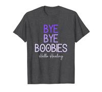 Bye Bye Boobies Hello Healing Purple T-Shirt, Men, Dark Heather Grey, X-Large