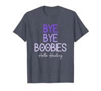 Bye Bye Boobies Hello Healing Purple T-Shirt, Men, Heather Blue, Medium