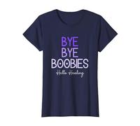 Bye Bye Boobies Hello Healing Purple T-Shirt, Women, Navy Blue, Small