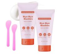 Bye Bye Bush Hair Removal Cream - Sensitive Skin Depilatory Cream - Flawless Hair Remover for Women & Men - Rapid Underarm & Chest Hair Removal - Travel Size Vegan Formula with Aloe Vera 2PCS
