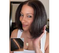 Bye Bye Knots Yaki Straight Bob Glueless Wig Pre Cut/Frayed Discolored Lace Wig 7x5 Human Hair Invisible Knots Pre Everything 3S Short Wigs Yaki Bob