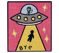 Bye Earth UFO X-File Patch Embroidered Applique Badge Iron On Sew On Emblem