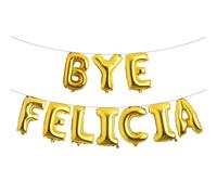 Bye Felicia Decorations for Farewell, Coworker Leaving, Moving Away, Goodbye Party - We Will Miss You Bon Voyage Going Away Balloons Banner (BYE FELICIA Gold)