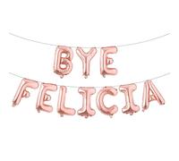 Bye Felicia Decorations for Farewell, Coworker Leaving, Moving Away, Goodbye Party - We Will Miss You Bon Voyage Going Away Balloons Banner (BYE FELICIA Rose Gold)
