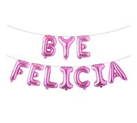 Bye Felicia Decorations for Farewell, Coworker Leaving, Moving Away, Goodbye Party - We Will Miss You Bon Voyage Going Away Balloons Banner (BYE FELICIA Rose Red)