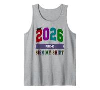 Bye PRE-K School Last Day 2026 Signing Autograph DIY Art Tank Top