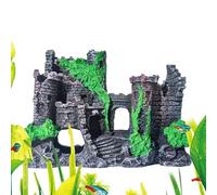 Byeaon Ancient Castle Decor | Stone Cave | Aquarium Decoration Ruins | Betta Fish Castle | Turtle Tank Cave | Resin Aquarium Ornament Shrimp Hide Castle For Betta Shrimp Turtle