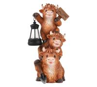 Byeaon Cow Outdoor Decor Resin Sculpture Light with Welcome Sign