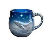 Byeaon Dolphin Glass Mug, Sea-Themed Aesthetic, 12x8x8.5cm, Big Cute Cups, Ceramic Coffee Mugs, Sturdy Base, for Beer Juice Beverage Birthday Engagement Marriage Man Woman Child Girl Boy
