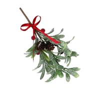 Byeaon Mistletoe Christmas Decor Artificial Frosted Green Picks | 10.6inch Mistletoe Christmas Ornaments for Home Winter New Year Doorway Fireplace Window Mantel Holiday