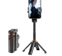 Byeaon Selfie Stick Tripod with Remote, Foldable Tripod with Detachable Remote, 360 Degree Rotating Wireless Shutter Portable Vlog Stick, Compact Phone Tripod, Extendable Grip Phone Tripod for Video,