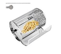 Byeaon Stainless Steel Rotating Grill - Wind up BBQ Rolling Grilling Basket - Outdoor Grilling Basket, Sturdy Versatile Chicken Wing Basket for Seafood, Vegetables