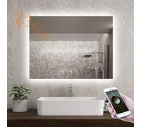 byecold Bluetooth LED Bathroom Mirror with Dimmable 2 Colors, Heated Bathroom Mirror with Lights lluminated Backlit Wall Mounted Anti-fog Shatter-Proof - 32" x 24"