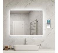 byecold Heated Mirror Infrared Heating Panel (800 x 600) | 450w | Smart Mirror Heater with LED Light | Built in Thermostat- Remote Control