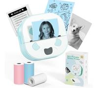 Byeodio Sticker Printer, Mini Photo Printer, Bluetooth Portable Sticker Maker with 3 Rolls Paper, Print Pod Inkless Thermal Printers for iphone, Impresora Portátil for Notes, Journal, DIY, Kids Gift