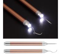 byepica 2 Pcs Lighted Weeding Tools with Led, Vinyl Craft Pen Set with Hook and Needle for Silhouette Cameos, Handy Tool for Precision Weeding