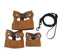 byepica 3 Pcs Lizard Harness Leash Set, Adjustable Reptile Walking Leash, Imitation Leather, 6.5 Ft for Small Pets