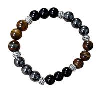 byepica Beaded Bracelet With Eye, Obsidian, Hematite, And Black Agate Gemstones, Energy Bracelet, Alloy Beads For Men And Women