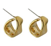 byepica Gold Chunky Irregular Earrings, Half Open Hoop C Shape Studs, Fashion Statement Jewelry For Women And Teen Girls