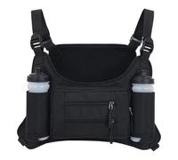 byepica Men’S Running Chest Pack, Waterproof Nylon Outdoor Sports Bag With Adjustable Straps, Two Pockets For Water Bottles And Front Zipper, Great For Hiking