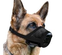 byepica XL Dog Muzzle, Adjustable Polyester Mesh, Prevents Biting, Black, Fits Snouts 22-28 Cm, Secure Strap for Large Dogs