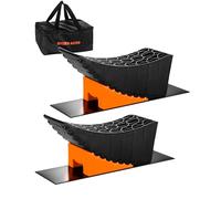 BYERN AUTO Large Camper Levelers, RV Leveling Blocks Ramp Kit Lift Up to 6in Tire Change Ramps, Fits RV Camper Travel Trailer, RV Leveler with Chocks, Anti-Slip Mats and Carrying Bag (2 Pack)